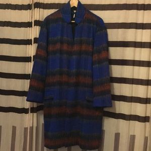 Free People Wool Blend Striped Coat Sz S